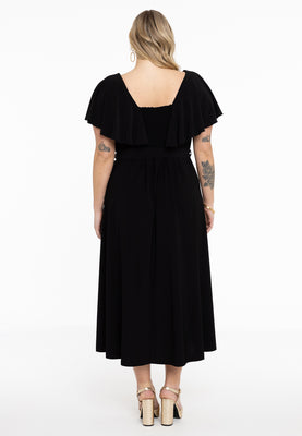 Dress Frilled V-neck DOLCE - black  - #3