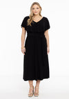 Kleid rüschen v-ausschnitt dolce - Schwarz