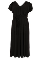 Dress Frilled V-neck DOLCE - black - #4