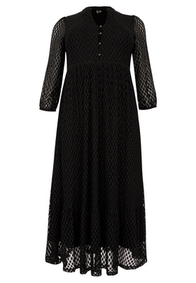 Dress puffed sleeve LACE - black  - #4