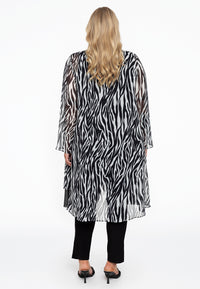 Cardigan long double front ZEBRA - black - #3