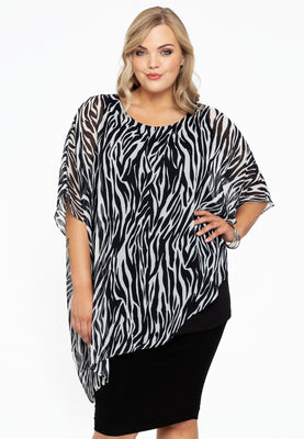 Tunic voile ZEBRA - black  - #1