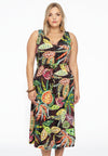 Kleid mit v-ausschnitt vintage - braun