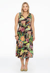 Kleid mit v-ausschnitt vintage - braun