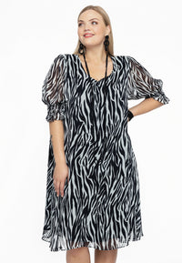 Dress puff sleeve ZEBRA - black - #1