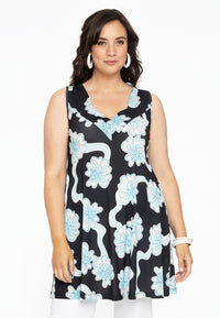 Singlet flare V-neck CALYPSO - black - #1