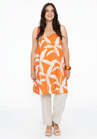 Dress A-line PALM TREE - orange - #2