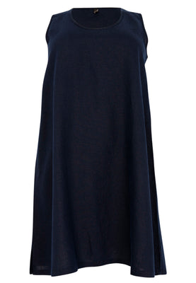 Dress A-line LINEN - blue - #3