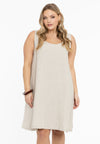 Dress A-line LINEN - light brown