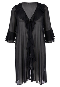 Cardi-blouse frilled VOILE - black - #3