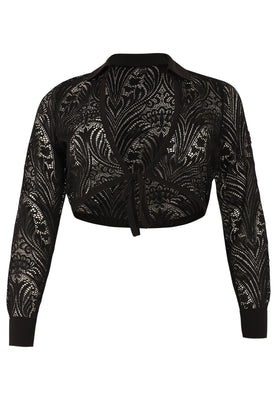 Shrug collar lace - black  - #4