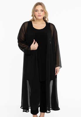 Cardigan long voile - black  - #1