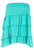 Top strapless ruffled VOILE - turquoise