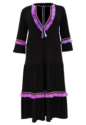 Dress long tassel DOLCE - black  - #4