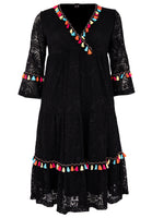 Dress pompom lace - black  - #4