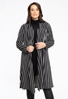 Vest lang geplooid STRIPES - black 