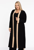 Cardigan Long Contrast Lines DOLCE - black  - #1