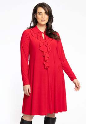 Dress A-line Double Volant DOLCE - red  - #1