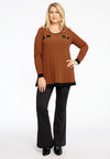 Tunic flare fake pockets KARINA - orange 