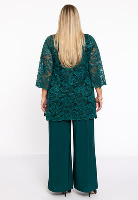 Blouse collar lace - dark green - #3