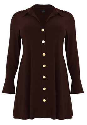 Tunic wide bottom buttoned DOLCE - brown - #4