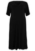 Dress V-neck PLISSE - black  - #4