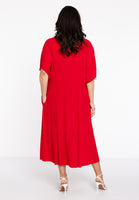 Dress V-neck PLISSE - red - #3