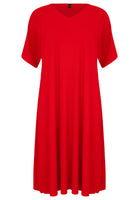 Dress V-neck PLISSE - red - #4