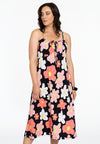 Kleid mit trägern hibiscus - Schwarz
