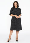 Dress buttoned DOTS - black 