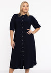 Kleid mit smock-detail dolce - blau