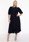 Kleid mit smock-detail dolce - blau