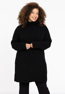 Pullover teddy high neck - black  - #1