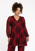 Tunic wide bottom CHECK - red - #1