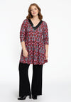 Tunic wide bottom PIED DE POULE - red 