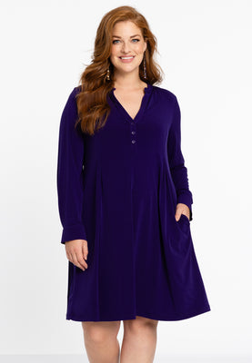 Dress grandad collar DOLCE - purple  - #1