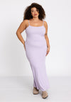 Spaghetti Dress rib LOUNGE - light purple