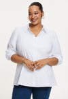 Blouse puff sleeve COTTON STRETCH - white