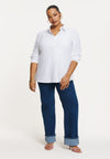 Blouse puff sleeve COTTON STRETCH - white