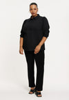 Bluse mit puffärmeln cotton stretch - Schwarz