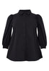 Blouse puff sleeve COTTON STRETCH - black - #4