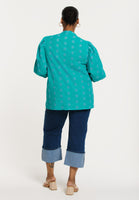 Top short sleeve COTTON - turquoise - #3