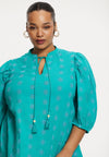 Tunika mit broderie anglaise cotton - türkis