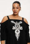 Dress white embroidery DOLCE - black