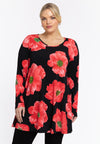 Tunic wide bottom PETALS - red