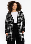 Strickjacke check - Schwarz