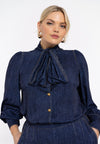 Tunika mit schleife denim dolce - blau