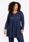 Plissierte tunika denim dolce - blau