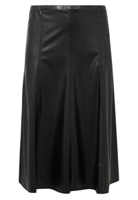 Flared skirt FAUX LEATHER - black - #3