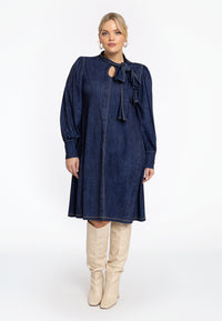 Dress with bow DENIM DOLCE - blue - #2